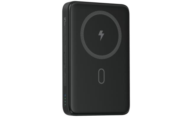 WiWU Wi-P043 Magnetic Power Bank - Wireless Portable Charger for Smartphone with USB-C Input, Wireless Output, Type-C Port with Stand | Portable Phone Charger - Black
